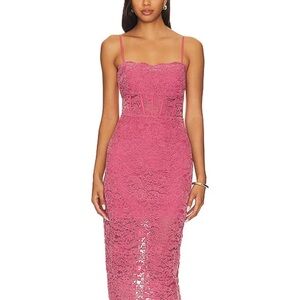 Saylor Uri rose midi dress